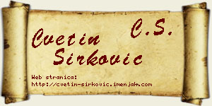 Cvetin Sirković vizit kartica